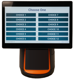 This 15 inch Android touch screen kiosk includes the 80mm thermal printer to print tickets for arriving customers.