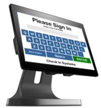 The 15 inch Android touch screen kiosk unit is an all-in-one system that works well with Check In Systems software.
